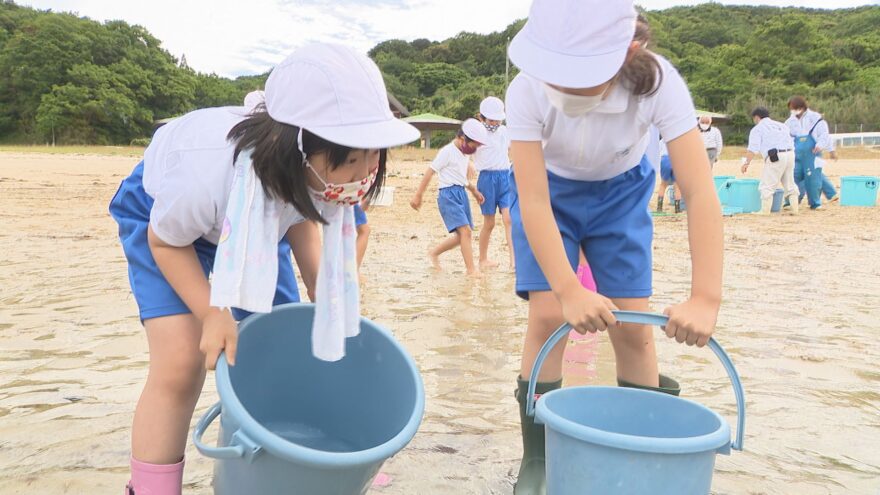 【上関町】学校で育てたヒラメを放流