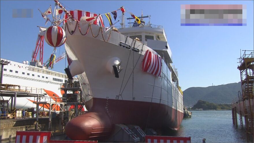 【下関市】大島商船高専の練習船「大島丸」進水式